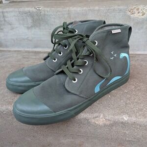 Bangs High Top Embroidered Dinosaur Canvas Sneakers Mens Sz 10/Women's Sz 11.5